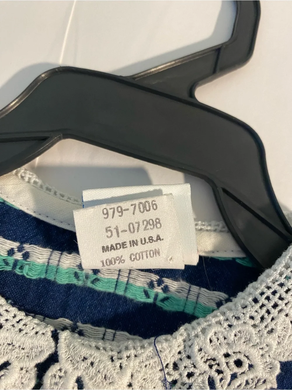 OshKosh B'gosh Vintage Navy Dress with White Lace Collar